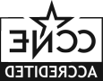 CCNE认证的黑白标志与一个星星